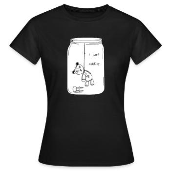 Je déteste les câlins (version BW) - T-shirt Femme - noir - Devant - AI Model Female 172 dark (172cm)