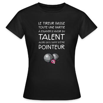 boules dicton pointeur dicton - T-shirt Femme - noir - Devant - AI Model Female 172 dark (172cm)