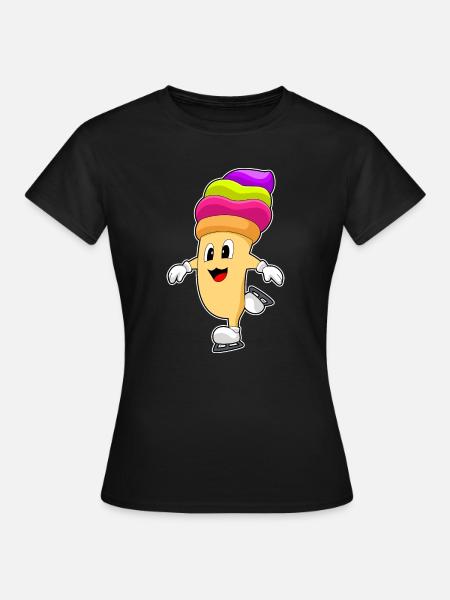 Cupcake Eislaufen Schlittschuhe - Frauen T-Shirt - Schwarz