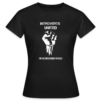 Introverts United - Frauen T-Shirt - Schwarz - Vorne - AI Model Female 172 dark (172cm)