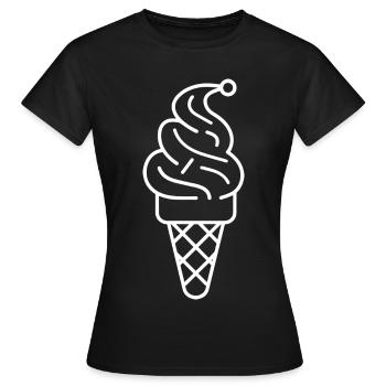 Cornet de crème glacée Dessin - T-shirt Femme - noir - Devant - AI Model Female 172 dark (172cm)
