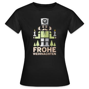 Joyeux Noël Erzgebirge Miner Casse-Noisette - T-shirt Femme - noir - Devant - AI Model Female 172 dark (172cm)