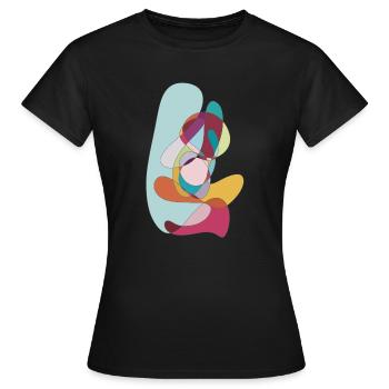 Paint Swirl Abstrait - T-shirt Femme - noir - Devant - AI Model Female 172 dark (172cm)