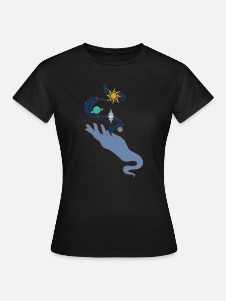 Universe in hand colour - Frauen T-Shirt - Schwarz