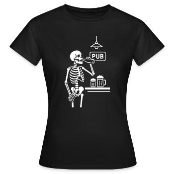Skelett Pub Toast - Frauen T-Shirt - Schwarz - Vorne - AI Model Female 172 dark (172cm)