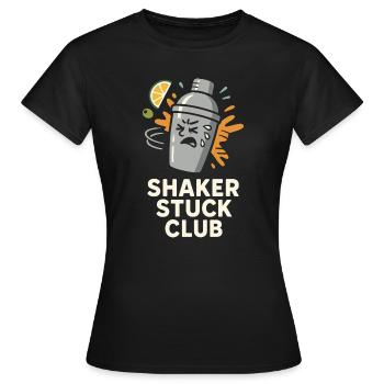 Shaker Stuck Mixologue débutant - T-shirt Femme - noir - Devant - AI Model Female 172 dark (172cm)