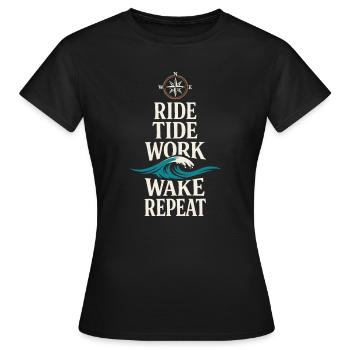 Cadeau de navigation pour le travail de matelot en mer - T-shirt Femme - noir - Devant - AI Model Female 172 dark (172cm)