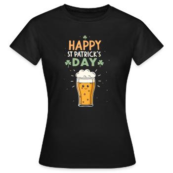 Happy St. Patrick's Pint - Women's T-Shirt - black - Front - AI Model Female 172 dark (172cm)