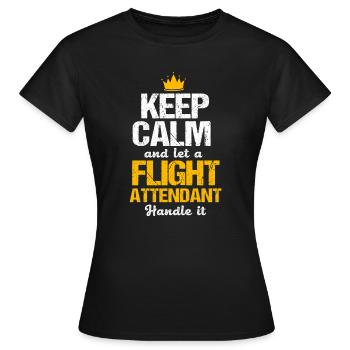 Stewardess Flugbegleiter - Frauen T-Shirt - Schwarz - Vorne - AI Model Female 172 dark (172cm)