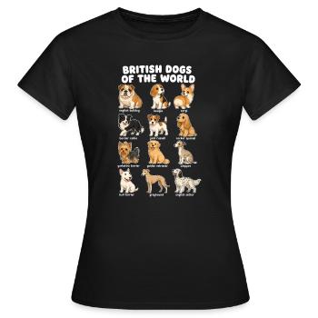  Britische Hunderassen-diagramm Niedliche - Frauen T-Shirt - Schwarz - Vorne - AI Model Female 172 dark (172cm)