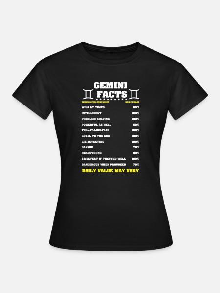Sternzeichen Zwilling - Frauen T-Shirt - Schwarz