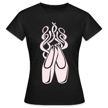 Ballet Shoes Ballerina Symbol - Women's T-Shirt - black - Front - AI Model Female 172 dark (172cm)