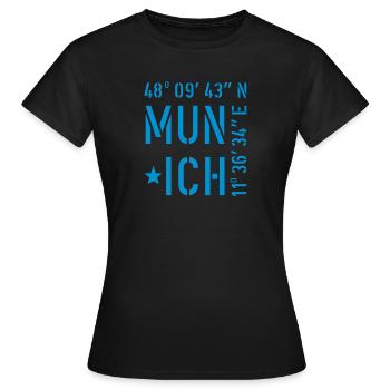 Munich - T-shirt Femme - noir - Devant - AI Model Female 172 dark (172cm)