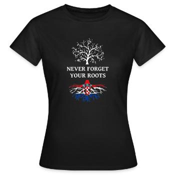 La Croatie n’oubliez jamais vos racines - T-shirt Femme - noir - Devant - AI Model Female 172 dark (172cm)