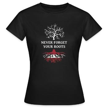 La Lettonie n’oubliez jamais vos racines - T-shirt Femme - noir - Devant - AI Model Female 172 dark (172cm)