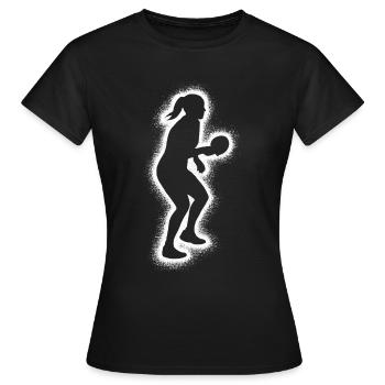 Tischtennis Spieler Damen Tischtennisspieler - Frauen T-Shirt - Schwarz - Vorne - AI Model Female 172 dark (172cm)