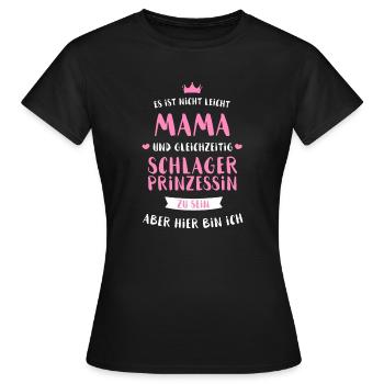 Schlagerprinzessin - Geschenk für Mama - Frauen T-Shirt - Schwarz - Vorne - AI Model Female 172 dark (172cm)