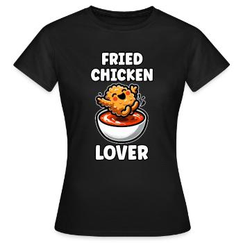Poulet frit Ailes de poulet Poulet Cadeau - T-shirt Femme - noir - Devant - AI Model Female 172 dark (172cm)
