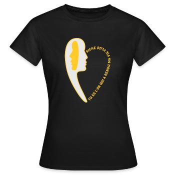 Vie plus riche 2 - T-shirt Femme - noir - Devant - AI Model Female 172 dark (172cm)