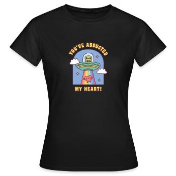 Drôle d’OVNI extraterrestre Vous avez enlevé mon cœur - T-shirt Femme - noir - Devant - AI Model Female 172 dark (172cm)