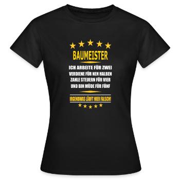 BAUMEISTER - Frauen T-Shirt - Schwarz - Vorne - AI Model Female 172 dark (172cm)