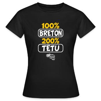 Breton stur - Frauen T-Shirt - Schwarz - Vorne - AI Model Female 172 dark (172cm)