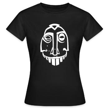 Maske Totem Drei Gesichter Hindu Gottheit Weiss - Frauen T-Shirt - Schwarz - Vorne - AI Model Female 172 dark (172cm)