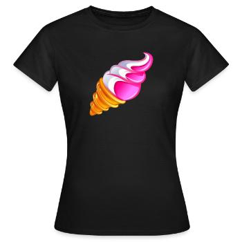 glace vanille fraise kawa - T-shirt Femme - noir - Devant - AI Model Female 172 dark (172cm)