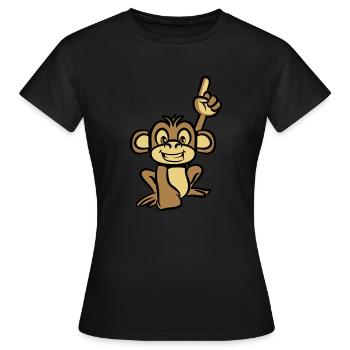 affe lustig zeigefinger - Frauen T-Shirt - Schwarz - Vorne - AI Model Female 172 dark (172cm)