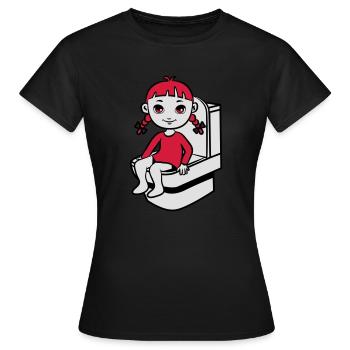 wc kleines mädchen - Frauen T-Shirt - Schwarz - Vorne - AI Model Female 172 dark (172cm)