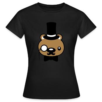 sir gentlemen teddybaer - T-shirt Femme - noir - Devant - AI Model Female 172 dark (172cm)