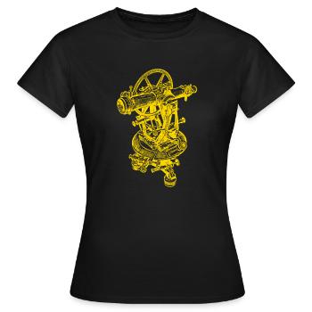 Old Theodolite v3 jaune plus foncé - T-shirt Femme - noir - Devant - AI Model Female 172 dark (172cm)
