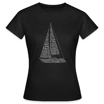 SegelbootausSegleralphabet - Frauen T-Shirt - Schwarz - Vorne - AI Model Female 172 dark (172cm)