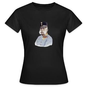 L’empereur François-Joseph - T-shirt Femme - noir - Devant - AI Model Female 172 dark (172cm)
