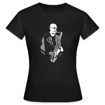 Design Michael Brecker - T-shirt Femme - noir - Devant - AI Model Female 172 dark (172cm)