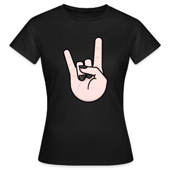 Heavy Metal Gruß Pommesgabel - Frauen T-Shirt - Schwarz - Vorne - AI Model Female 172 dark (172cm)
