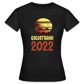 Sables d’Or 2022 Palmiers - T-shirt Femme - noir - Devant - AI Model Female 172 dark (172cm)