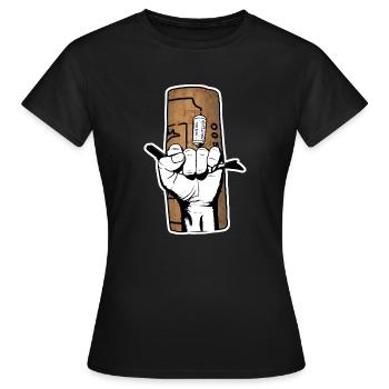 Main au tire-bouchon - T-shirt Femme - noir - Devant - AI Model Female 172 dark (172cm)