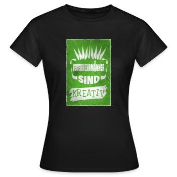 Feuerwehrmann - Frauen T-Shirt - Schwarz - Vorne - AI Model Female 172 dark (172cm)