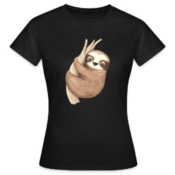 Süßes Faultier Baby Amazonas Regenwald Südamerika - Frauen T-Shirt - Schwarz - Vorne - AI Model Female 172 dark (172cm)