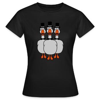 3 lunettes monocle oies - T-shirt Femme - noir - Devant - AI Model Female 172 dark (172cm)