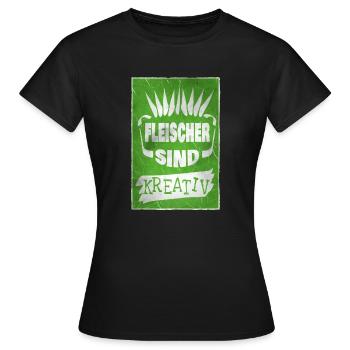 Sehr Kreativ als Fleischer - Frauen T-Shirt - Schwarz - Vorne - AI Model Female 172 dark (172cm)
