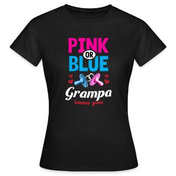 Grampa rose ou bleu vous aime Genre Révéler La fête - T-shirt Femme - noir - Devant - AI Model Female 172 dark (172cm)