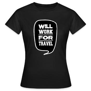 gift idea birthday present idea travel bug - Women's T-Shirt - black - Front - AI Model Female 172 dark (172cm)