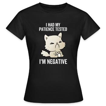 J’ai eu ma patience testée Je suis négatif - T-shirt Femme - noir - Devant - AI Model Female 172 dark (172cm)