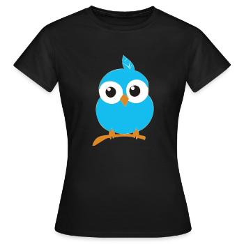 Cute Baby Owl Birdy - Women's T-Shirt - black - Front - AI Model Female 172 dark (172cm)