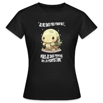 je ne suis pas parfait - T-shirt Femme - noir - Devant - AI Model Female 172 dark (172cm)