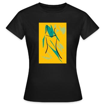 Abstraktes Design mit einer Form - Frauen T-Shirt - Schwarz - Vorne - AI Model Female 172 dark (172cm)