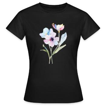 Fleur minuscule - T-shirt Femme - noir - Devant - AI Model Female 172 dark (172cm)