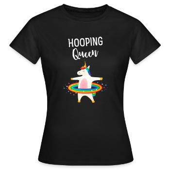 Licorne Reine Hooping - T-shirt Femme - noir - Devant - AI Model Female 172 dark (172cm)